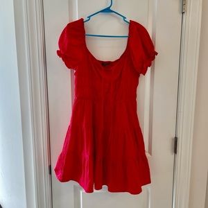 SHEIN Tie Neck Ruched Bust Tiered Dress